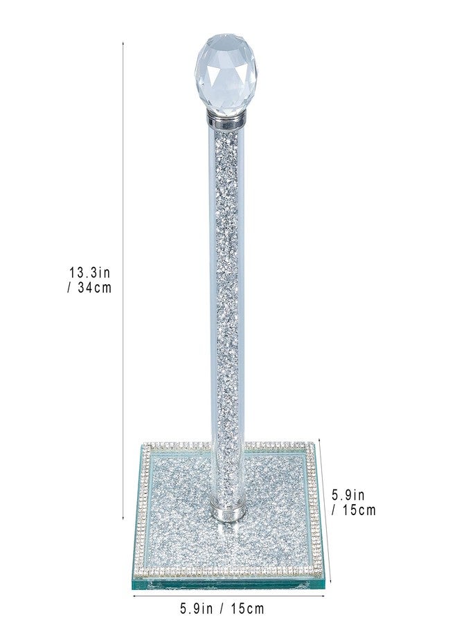 Hochance Silvery Crystal Standing Paper Towel Roll Holder Countertop Weighted Rack,Glam Cute Bling Rhinestone Jeweled Diamonds Modern Decoration Christmas Housewarming Gifts for Kitchen Home Bar - Image 4
